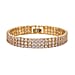 White Crystal Bracelet (Size - 7.5) In Yellow Gold tone