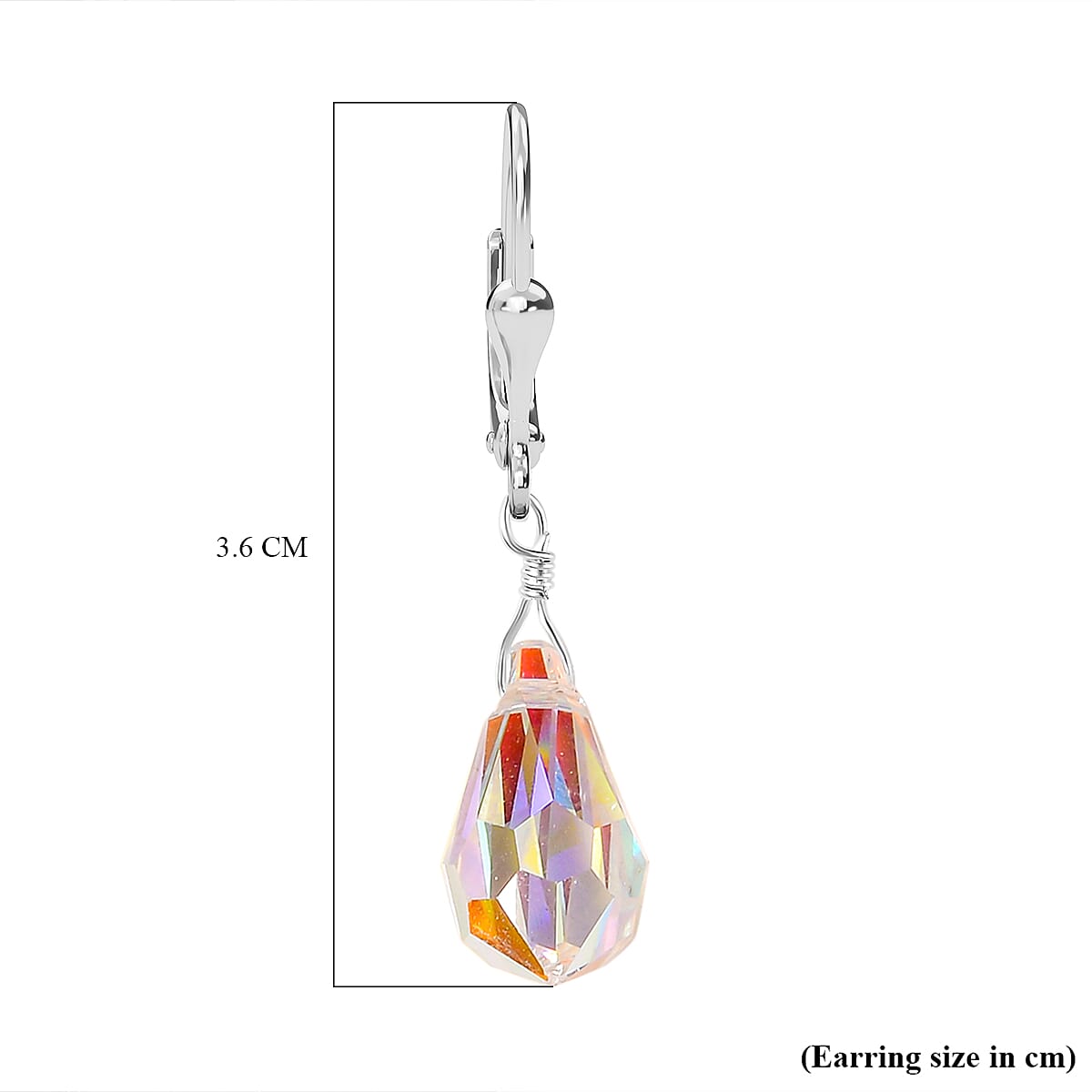 AB Crystal Earrings (with Lever Back) in Sterling Silver