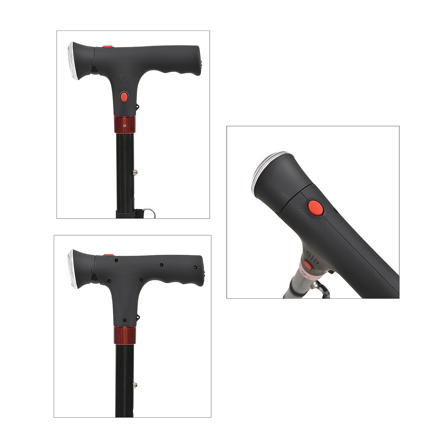 NEW ARRIVAL - Foldable Smart Walking Cane with LED Light (2 AAA battery not incld) -  34-38 in Black