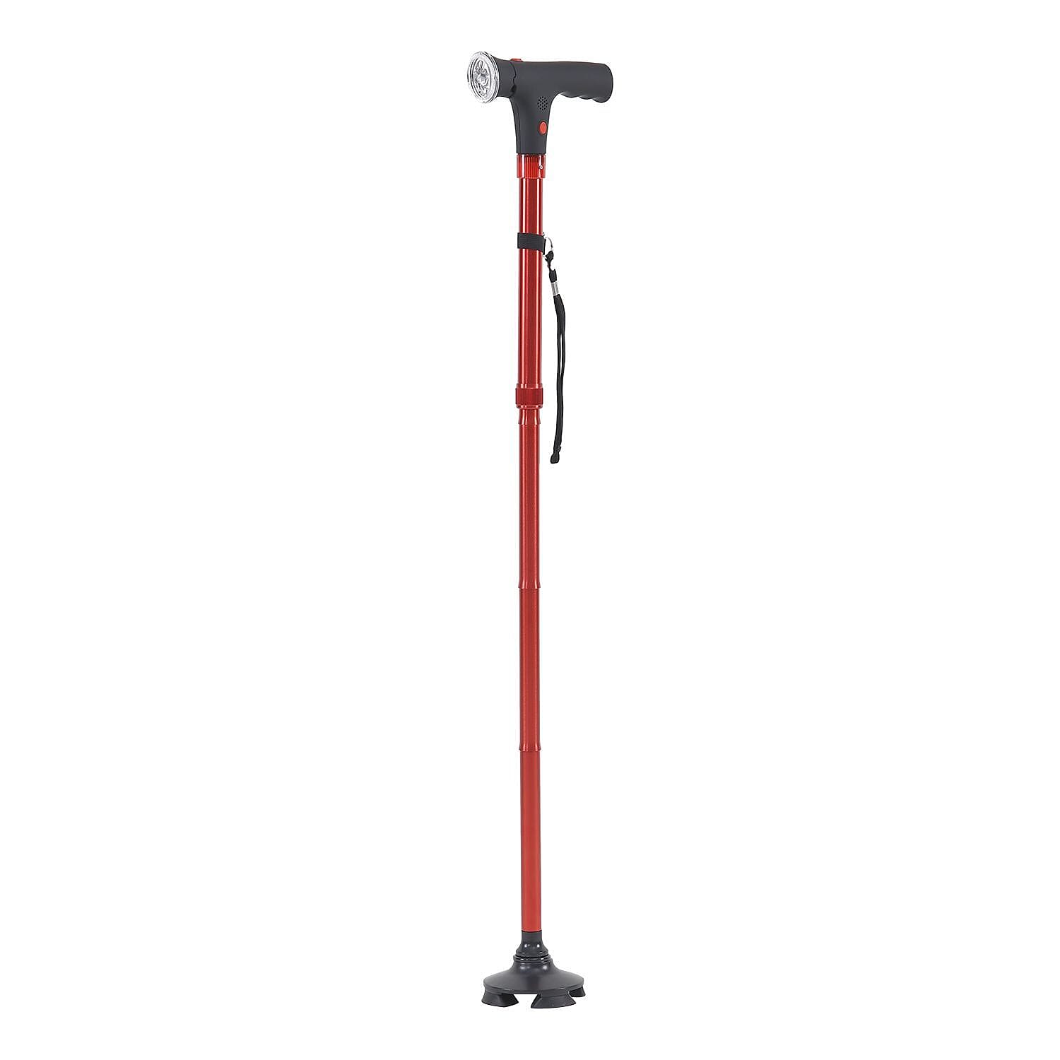 NEW ARRIVAL - Foldable Smart Walking Cane with LED Light (2 AAA battery,not included) - Red
