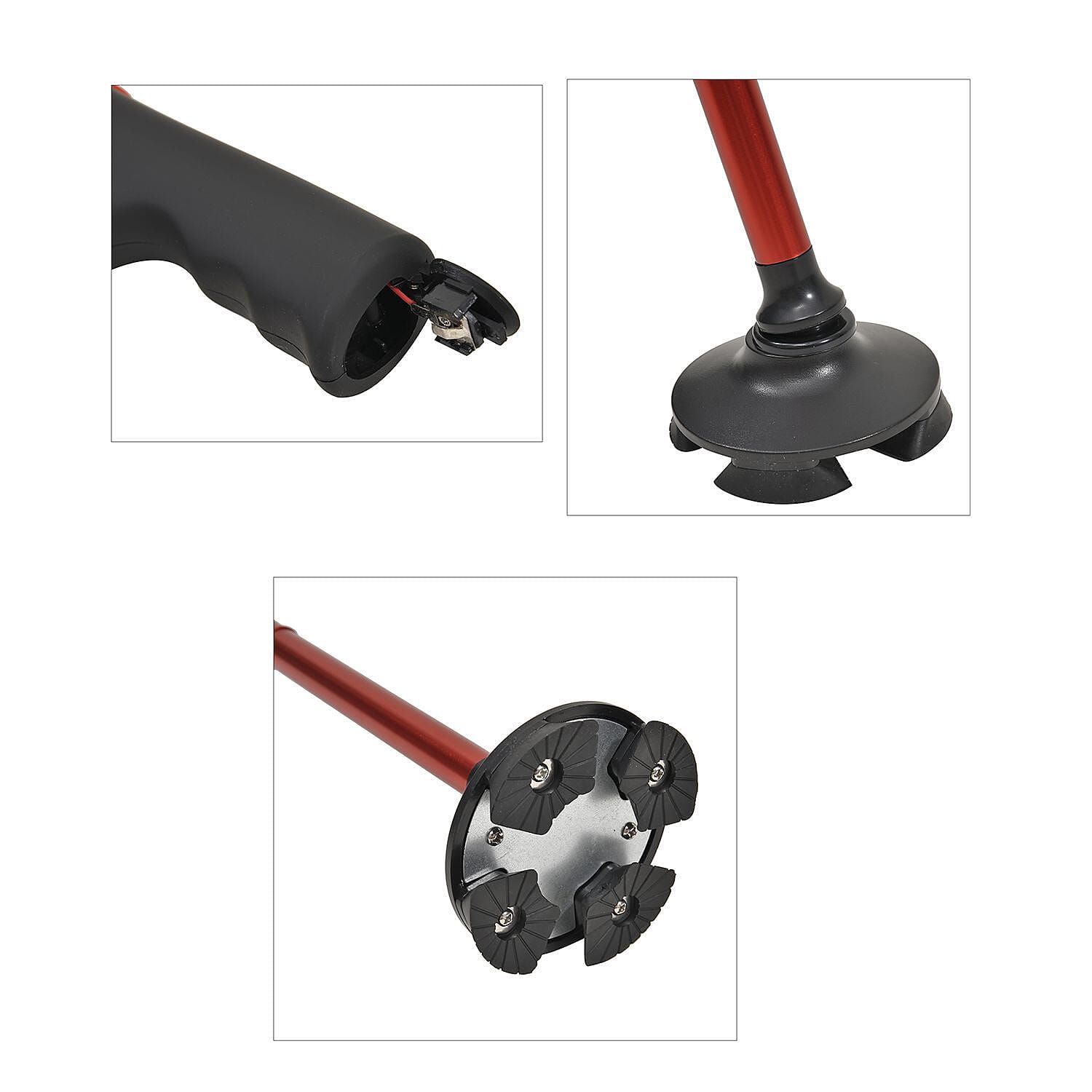 NEW ARRIVAL - Foldable Smart Walking Cane with LED Light (2 AAA battery,not included) - Red