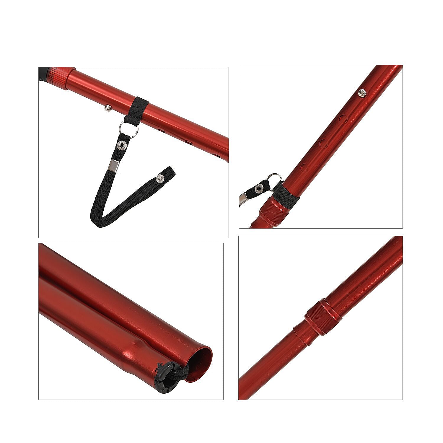 NEW ARRIVAL - Foldable Smart Walking Cane with LED Light (2 AAA battery,not included) - Red