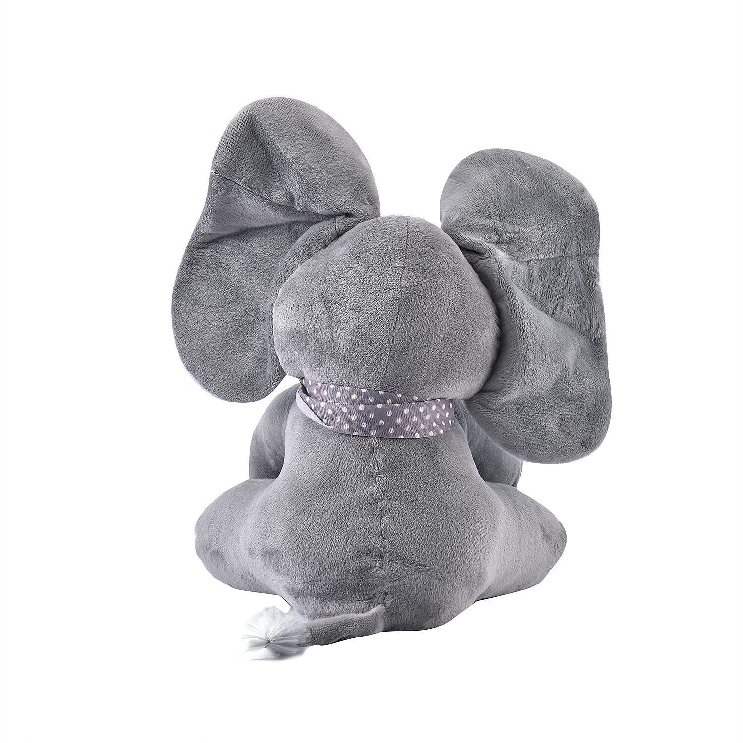 Peekaboo - Interactive Elephant Musical Stuffed Toy with Floppy Moving Ears - Blue