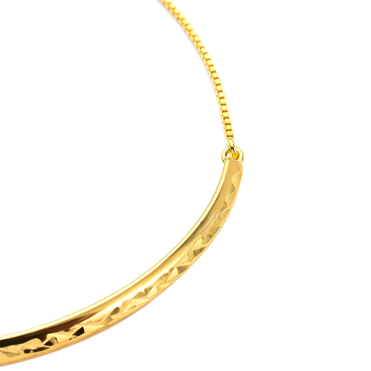 One Time Close Out Deal- Yellow Gold Overlay Sterling Silver Bracelet (Size - 8) Adjustable