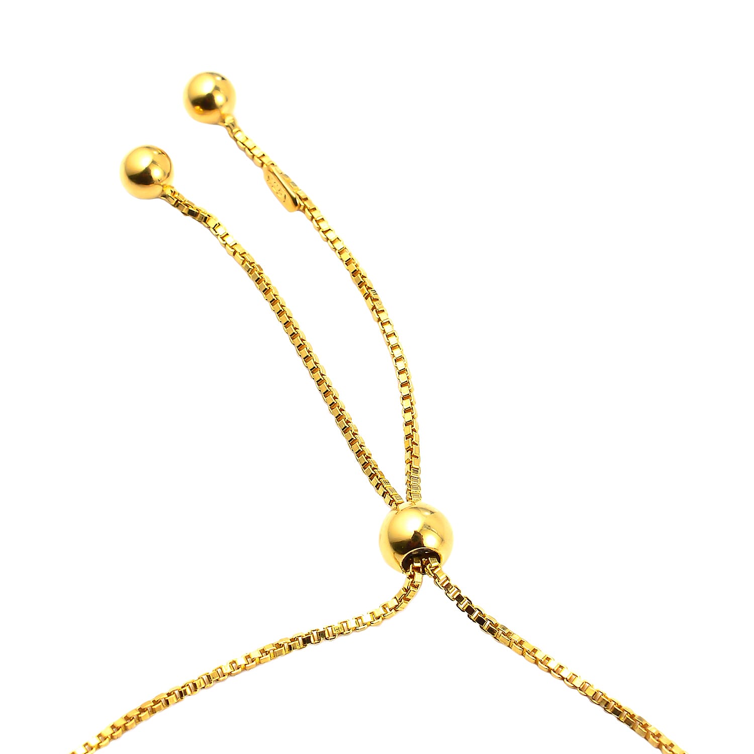 One Time Close Out Deal- Yellow Gold Overlay Sterling Silver Bracelet (Size - 8) Adjustable