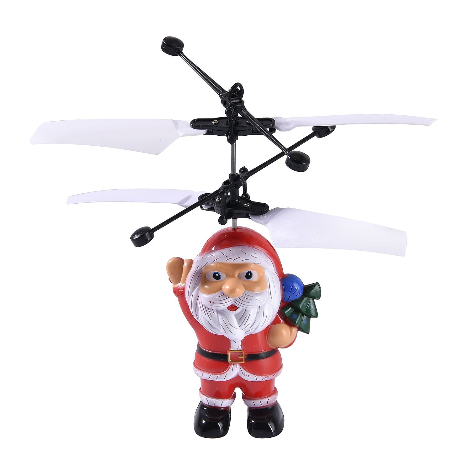 Flying Santa Claus with Sensors for Interactive Play (Powered by USB Charging) - Red