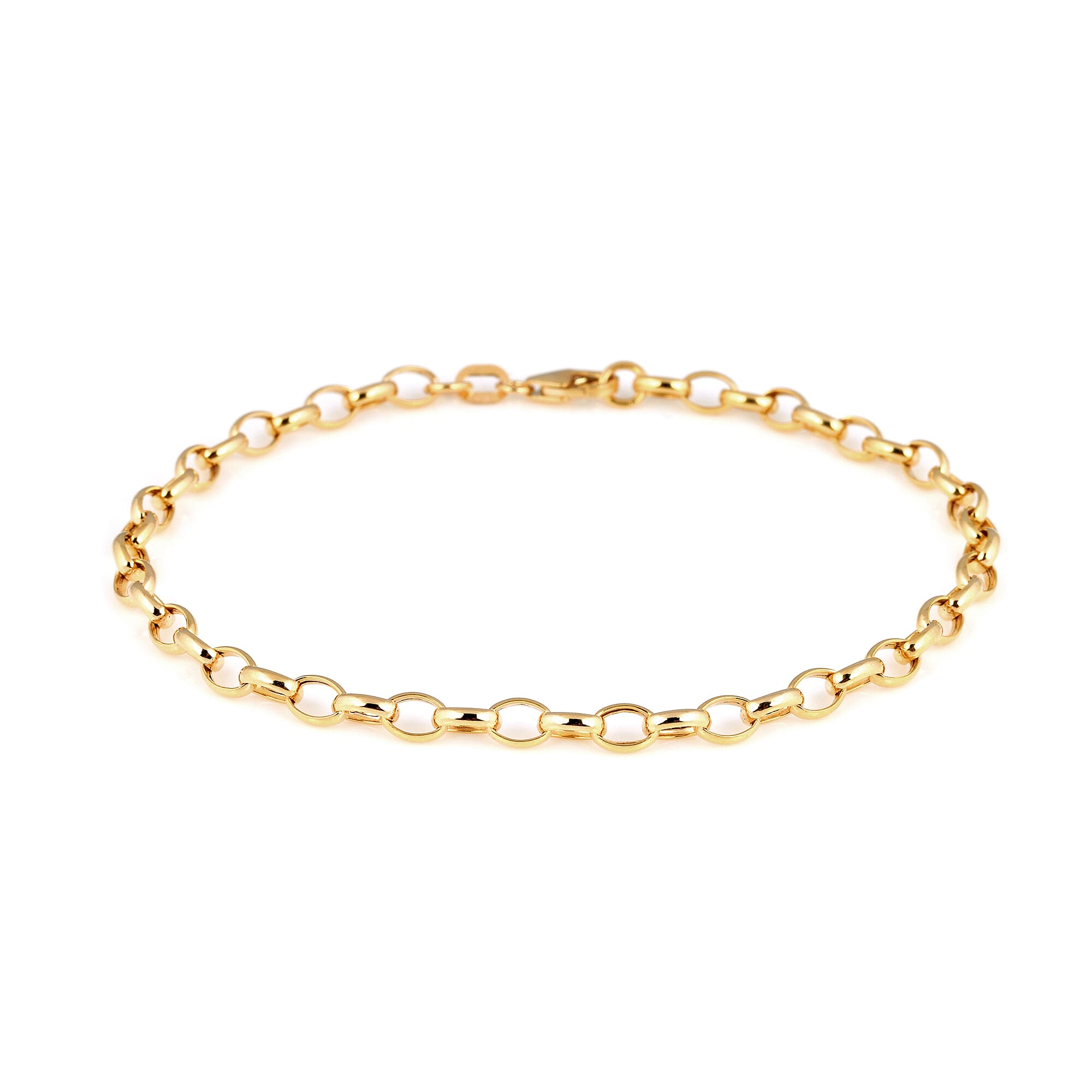 Close Out Deal - 9K Yellow Gold Oval Belcher Bracelet (Size - 7.5)