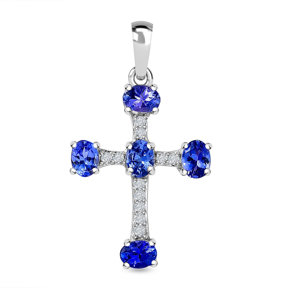 Buy Tanzanite Cross Pendant Necklace 20 Inches in Platinum Over Sterling  Silver 7.75 ctw at ShopLC.