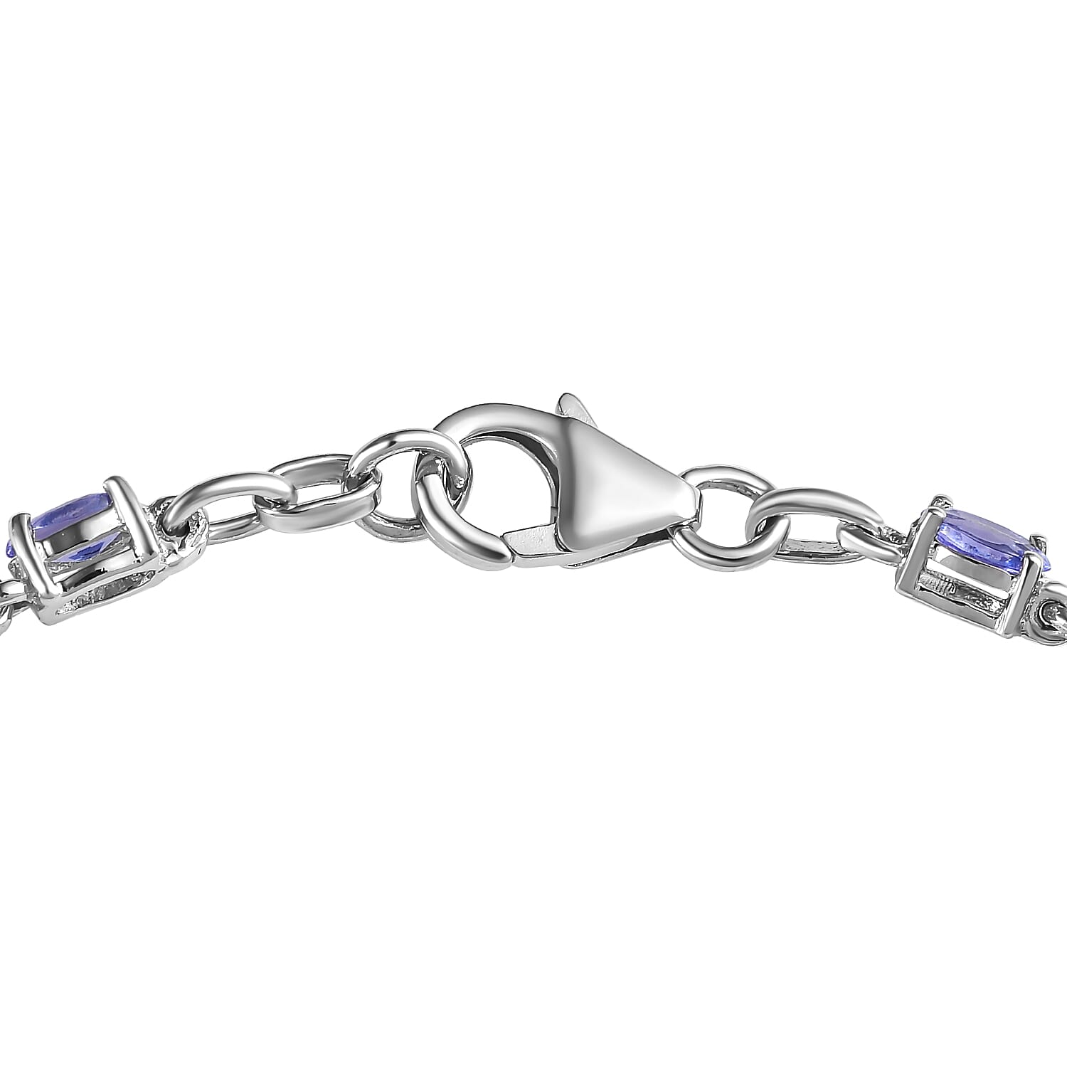 Tanzanite Bracelet (Size - 7.5) in Platinum Overlay Sterling Silver 5.06 Ct.