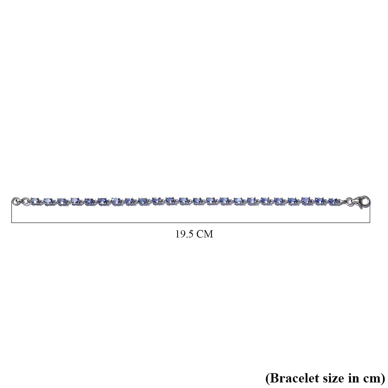 Tanzanite Bracelet (Size - 7.5) in Platinum Overlay Sterling Silver 5.06 Ct.