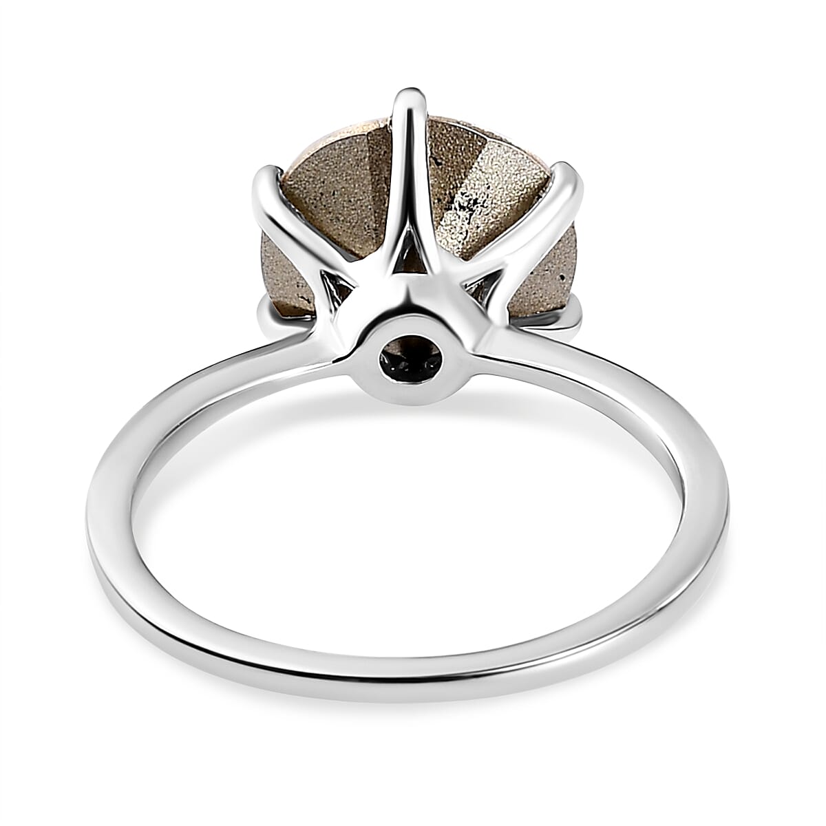 AB Crystal  Ring in Platinum Overlay Sterling Silver 3.18 Ct