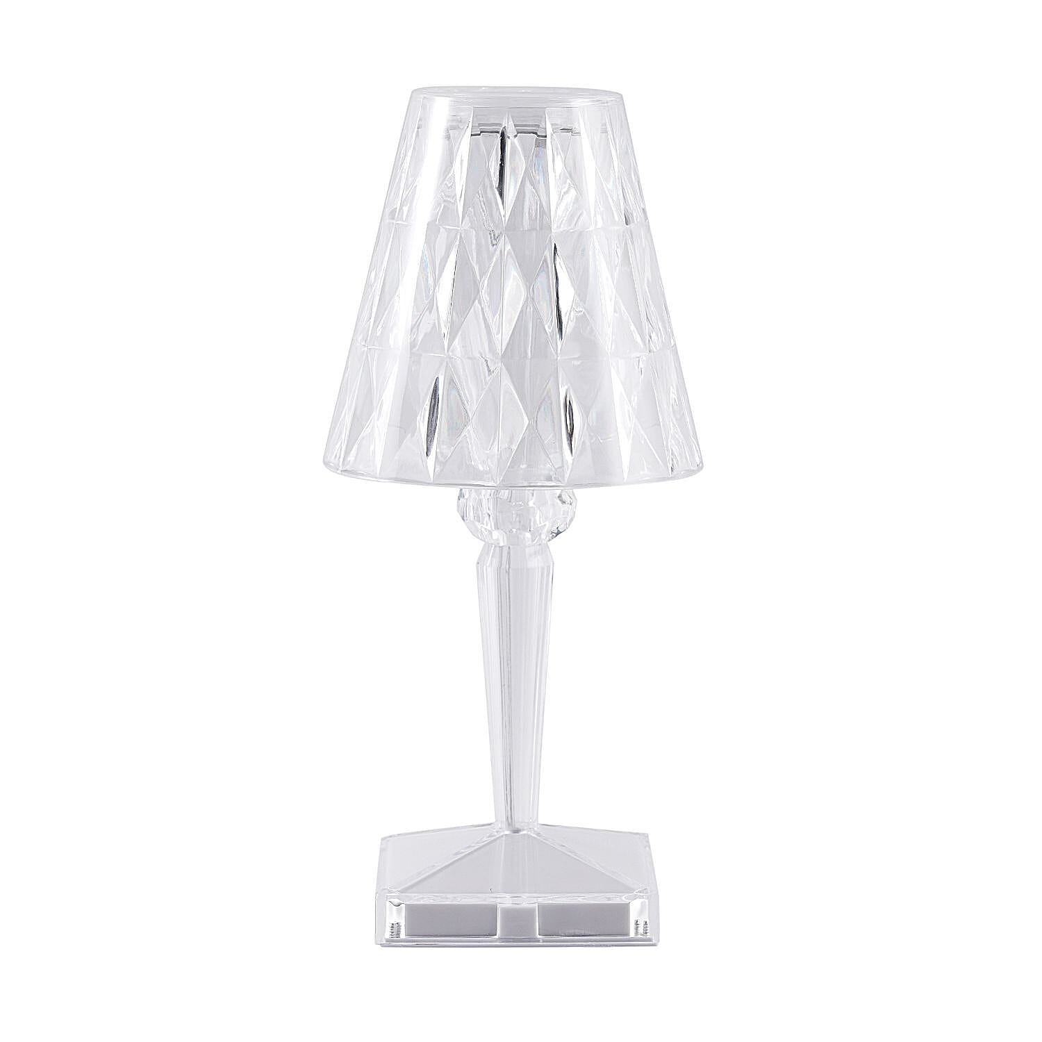MUST HAVE- Crystal Effect Touch Lamp with Cone Shade (W 12cm H 26cm)
