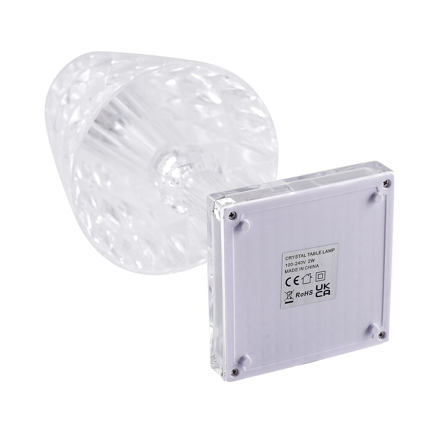 MUST HAVE- Crystal Effect Touch Lamp with Cone Shade (W 12cm H 26cm)