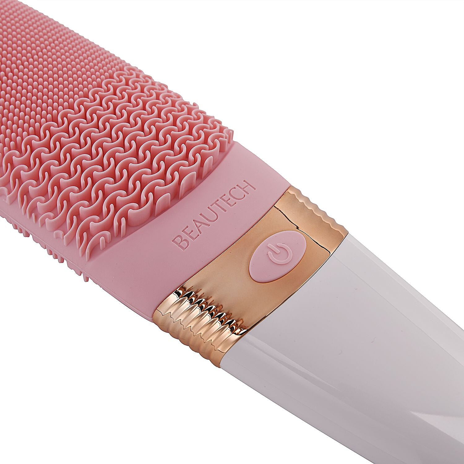 Electric Rotating Vibration Long Handle Silicone Bath Brush (Requires 2AA Batteries,Not Inc.) - Pink