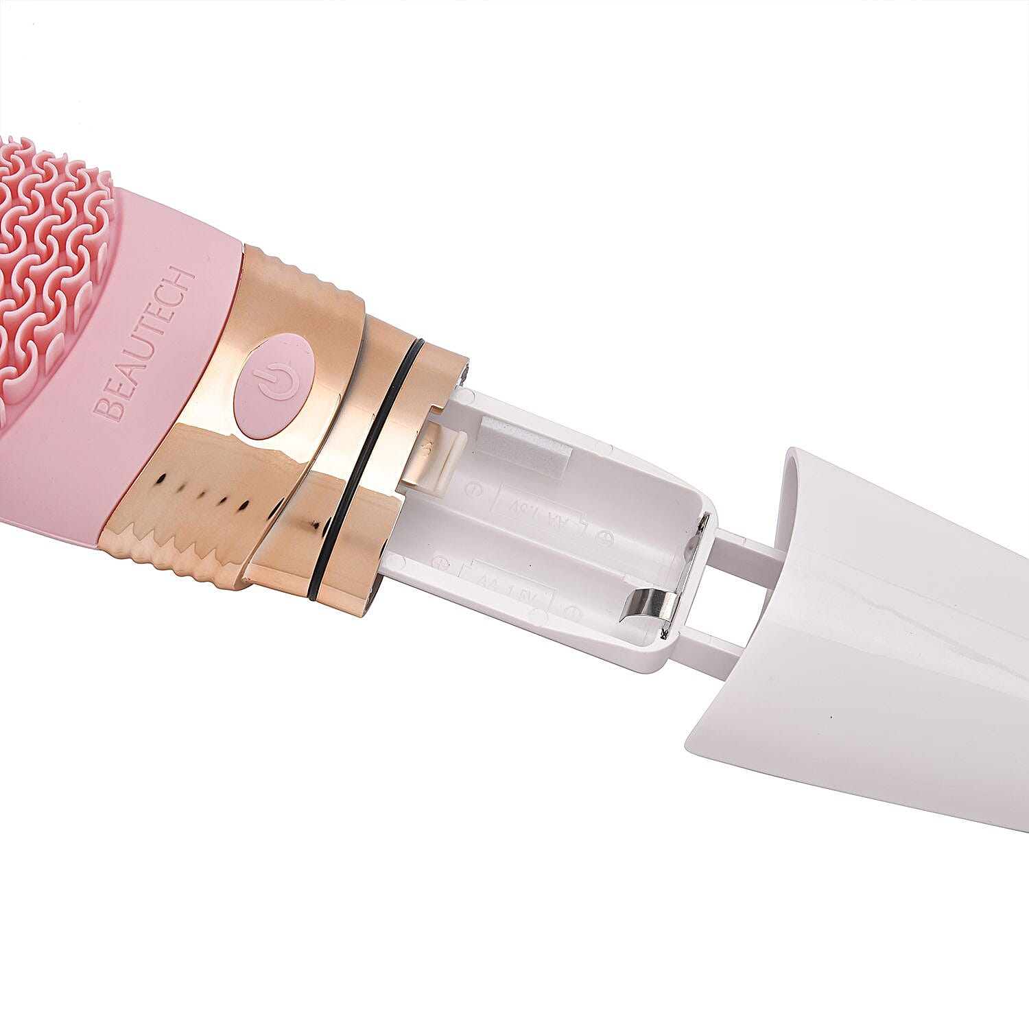 Electric Rotating Vibration Long Handle Silicone Bath Brush (Requires 2AA Batteries,Not Inc.) - Pink