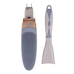  Electric Rotating Long Handle Silicone Bath Brush (Size 43x6x4 Cm) - Blue