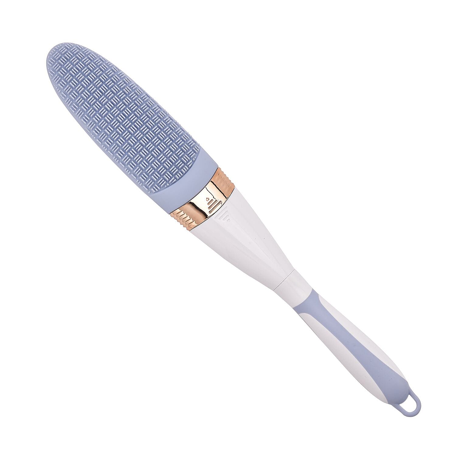 Electric Rotating Vibration Long Handle Silicone Bath Brush(Requires 2AA Batteries, Not Inc.) - Blue