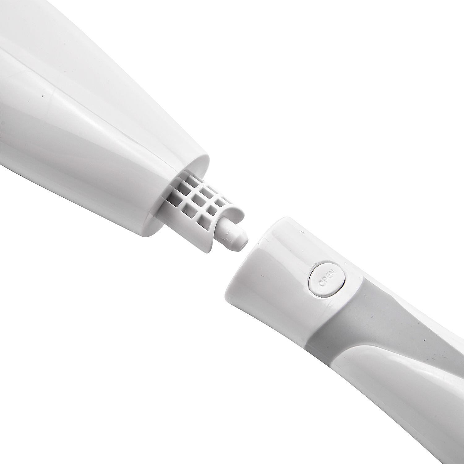 Electric Rotating Vibration Long Handle Silicone Bath Brush (Requires 2AA Batteries, Not Inc) - Grey