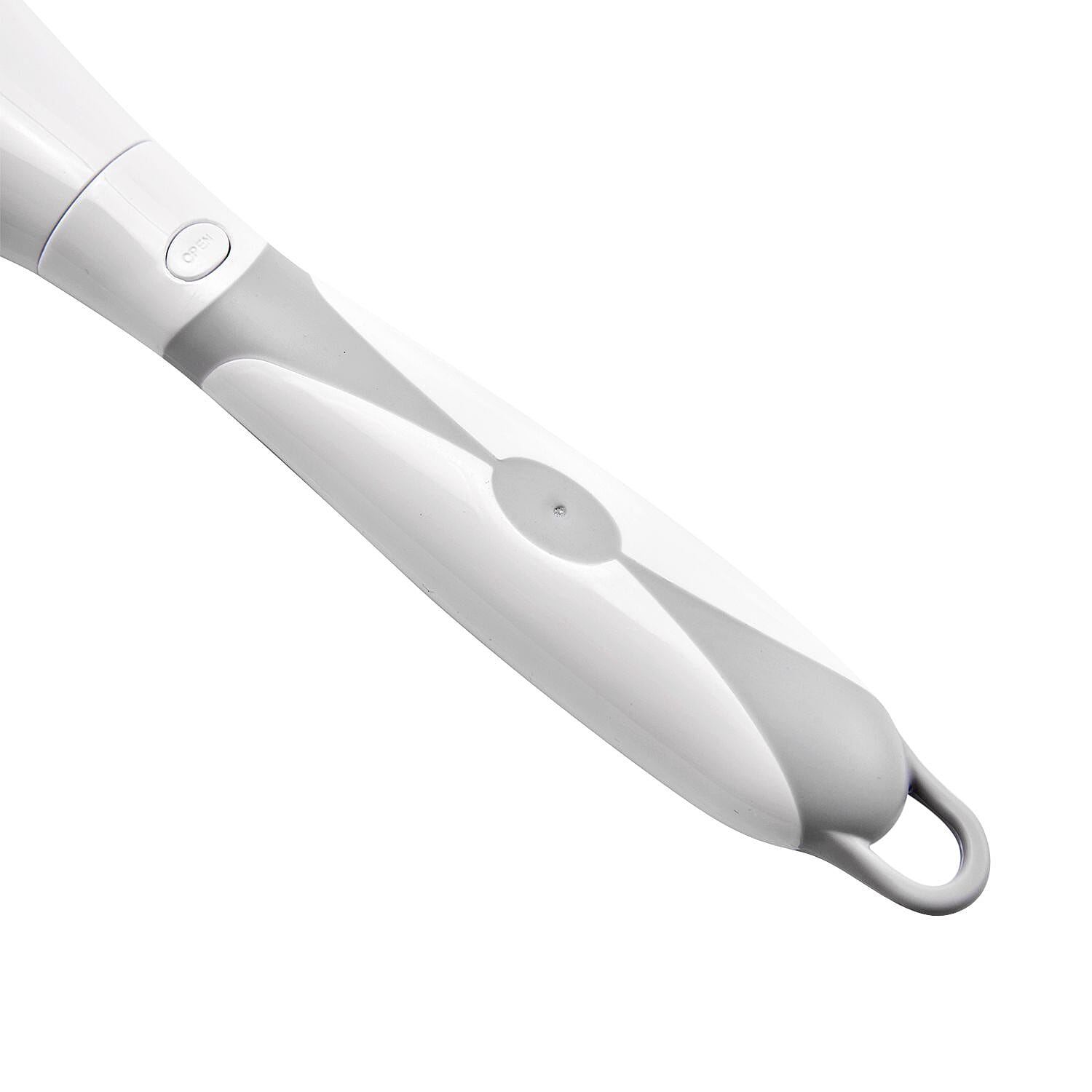 Electric Rotating Vibration Long Handle Silicone Bath Brush (Requires 2AA Batteries, Not Inc) - Grey