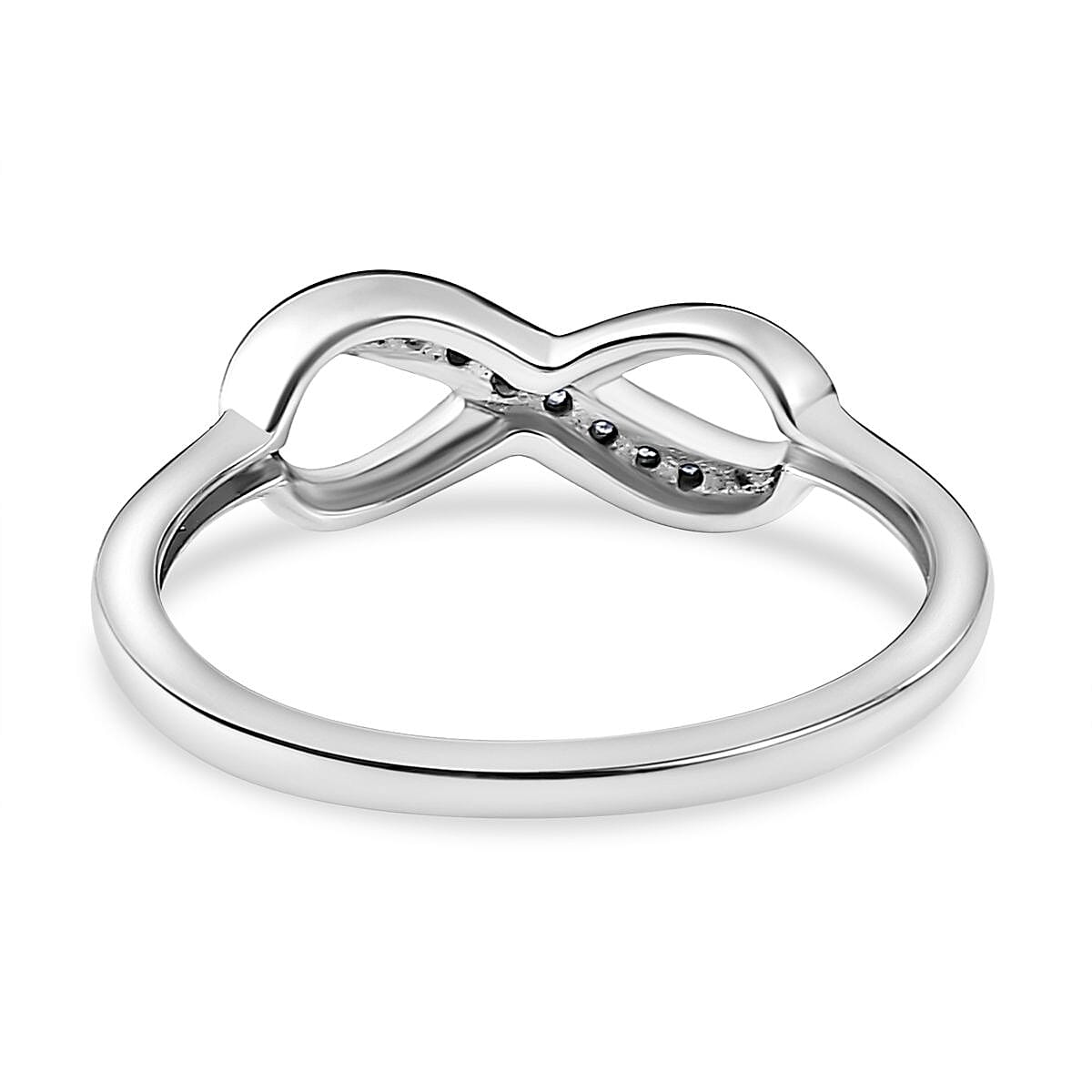 Simulated Diamond Infinity Ring in Sterling Silver