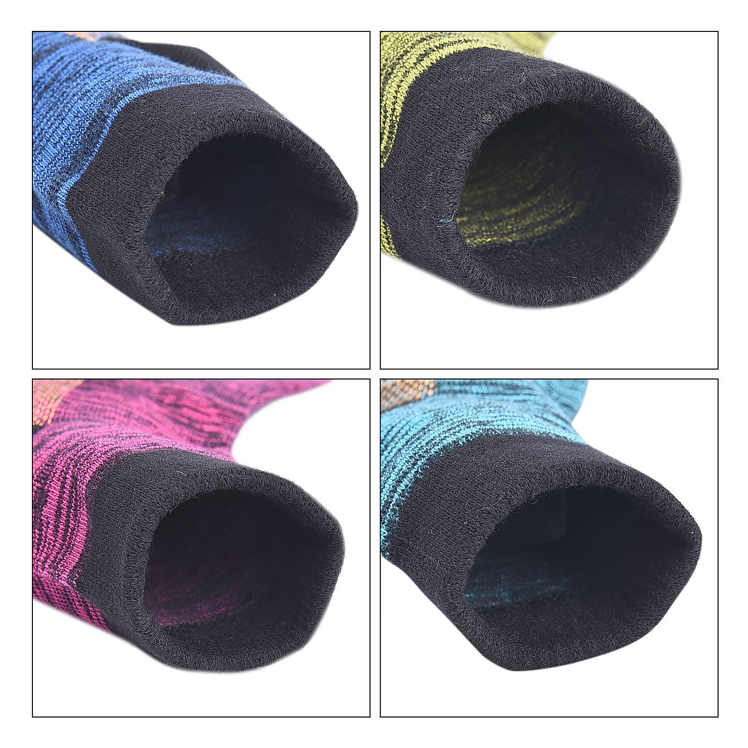 Set of 4 Pair Copper Infused Socks (Length 30 Cm) - Multi