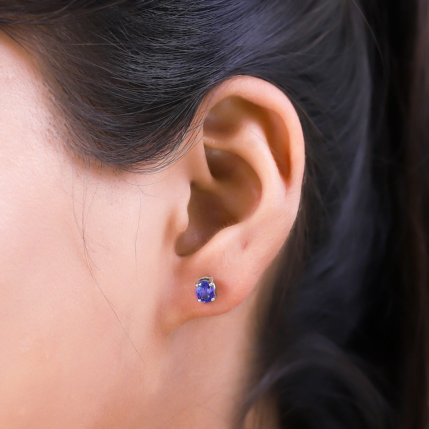 RHAPSODY - 950 Platinum AAAA Tanzanite Stud Earrings (With Screw Back)