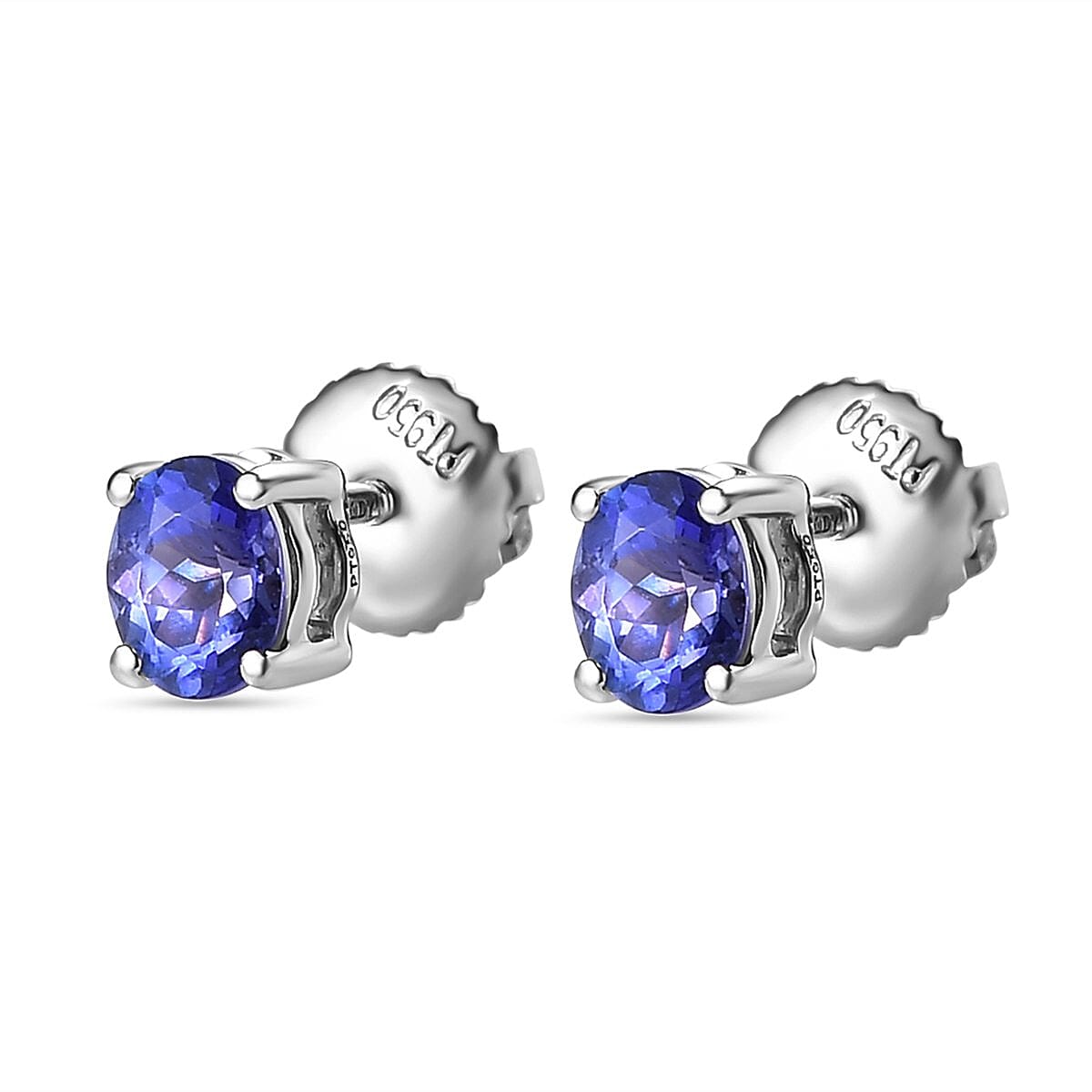 RHAPSODY - 950 Platinum AAAA Tanzanite Stud Earrings (With Screw Back)