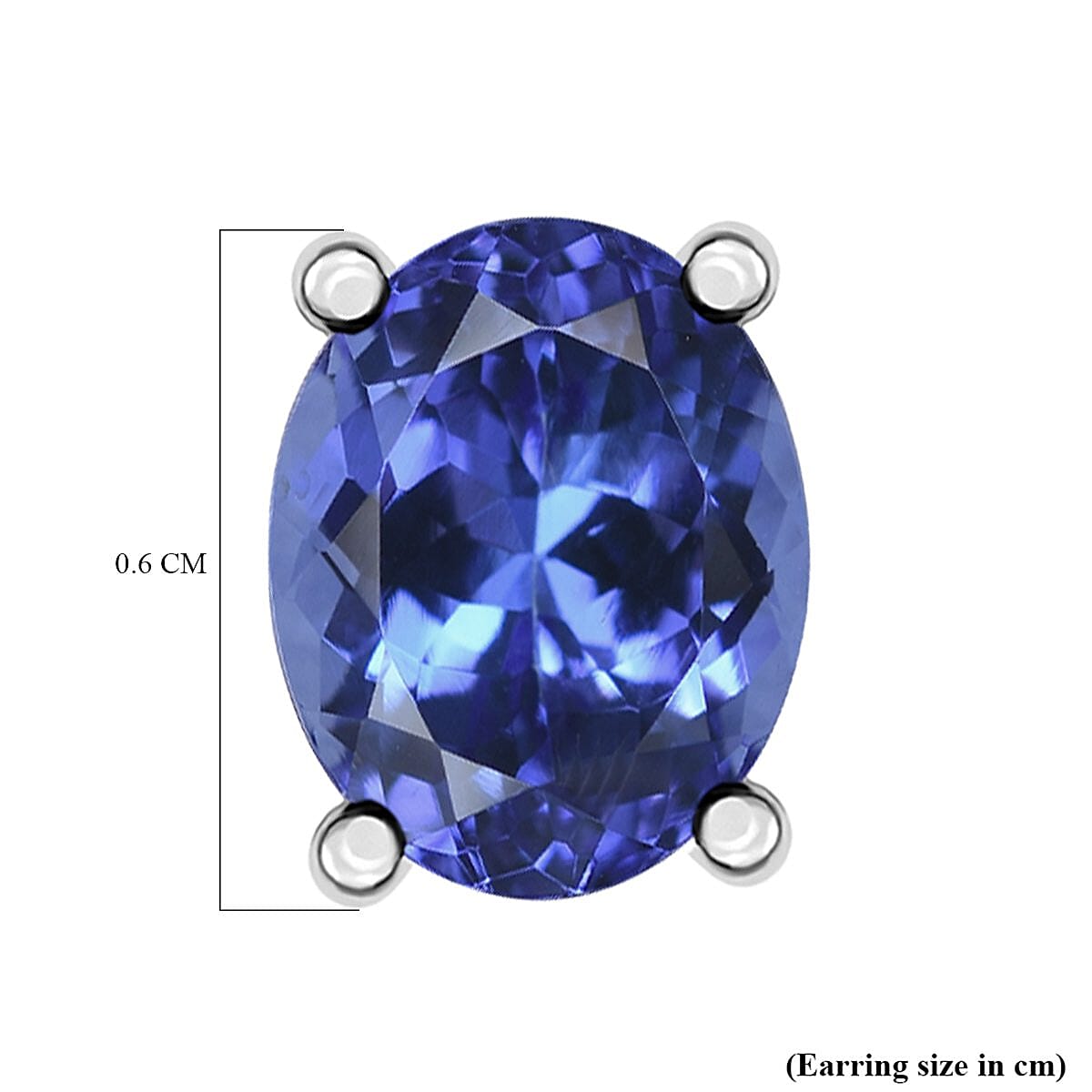 RHAPSODY - 950 Platinum AAAA Tanzanite Stud Earrings (With Screw Back)