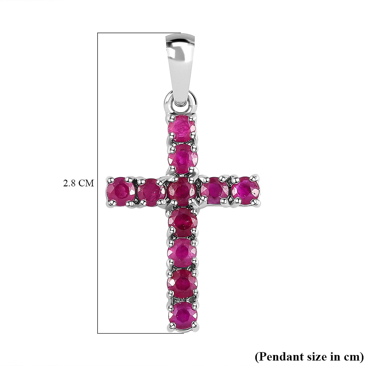 RHAPSODY 950 Platinum AAAA Ruby Cross Pendant 1.03 Ct