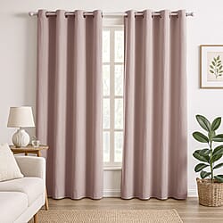  Homesmart Polyester Solid Curtain and Blind (Size 132x1 cm) - Camel & Gray