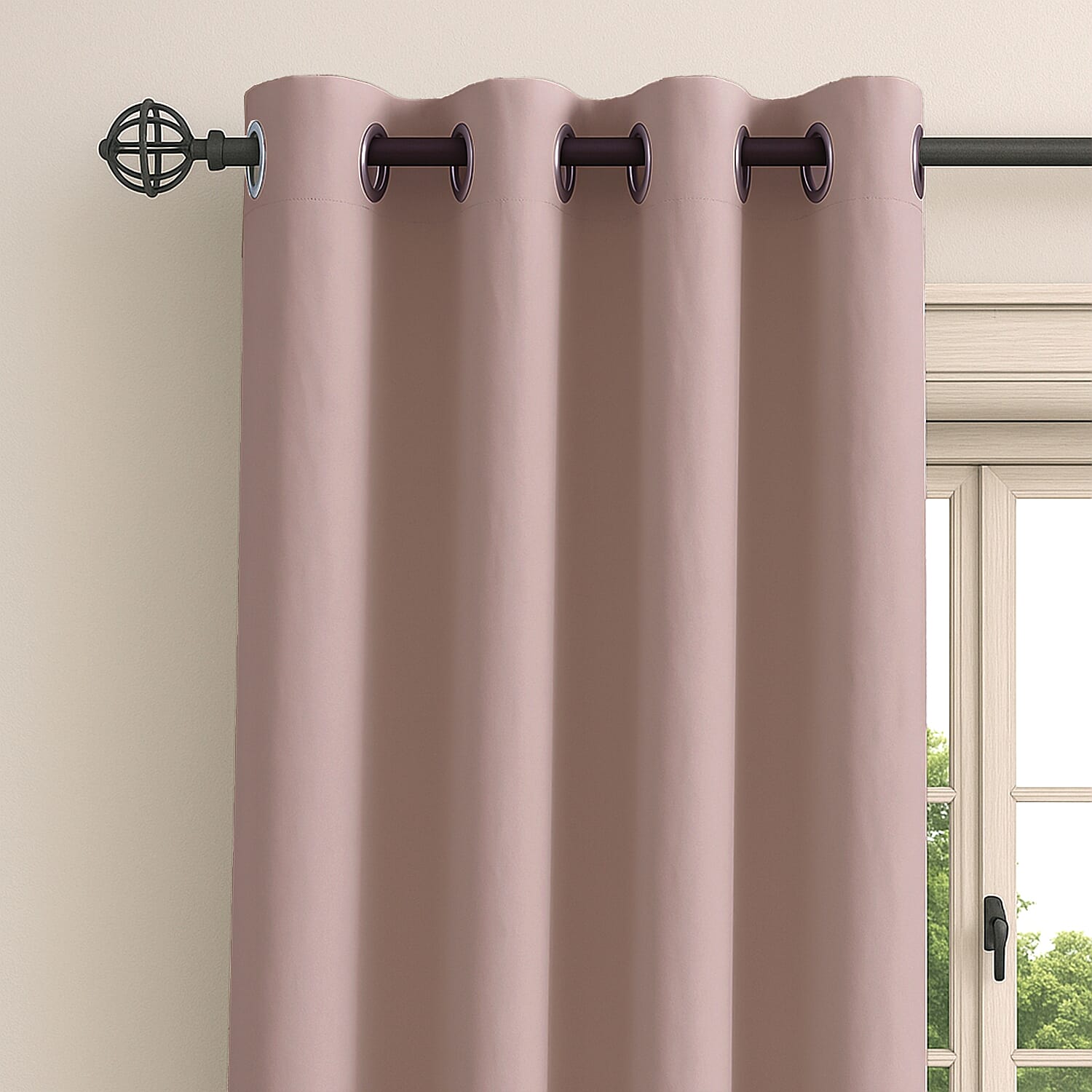 Set of 2 - Homesmart Heat Retaining Thermal, Blackout Curtains with Metal Eyelets (Size 240x132 Cm) - Camel