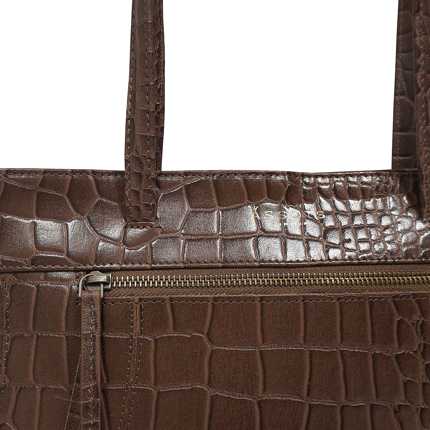 Assots London Julia Genuine Leather Tote Bag - Tan