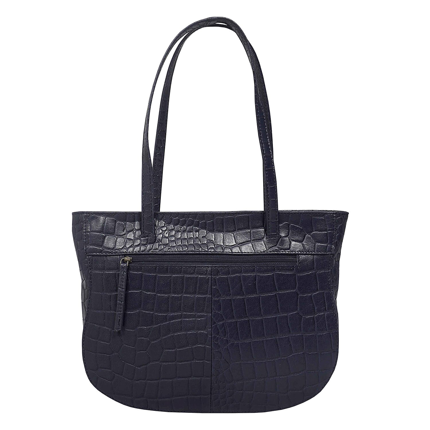 Assots London Julia 100% Genuine Leather Tote Bag - Blue