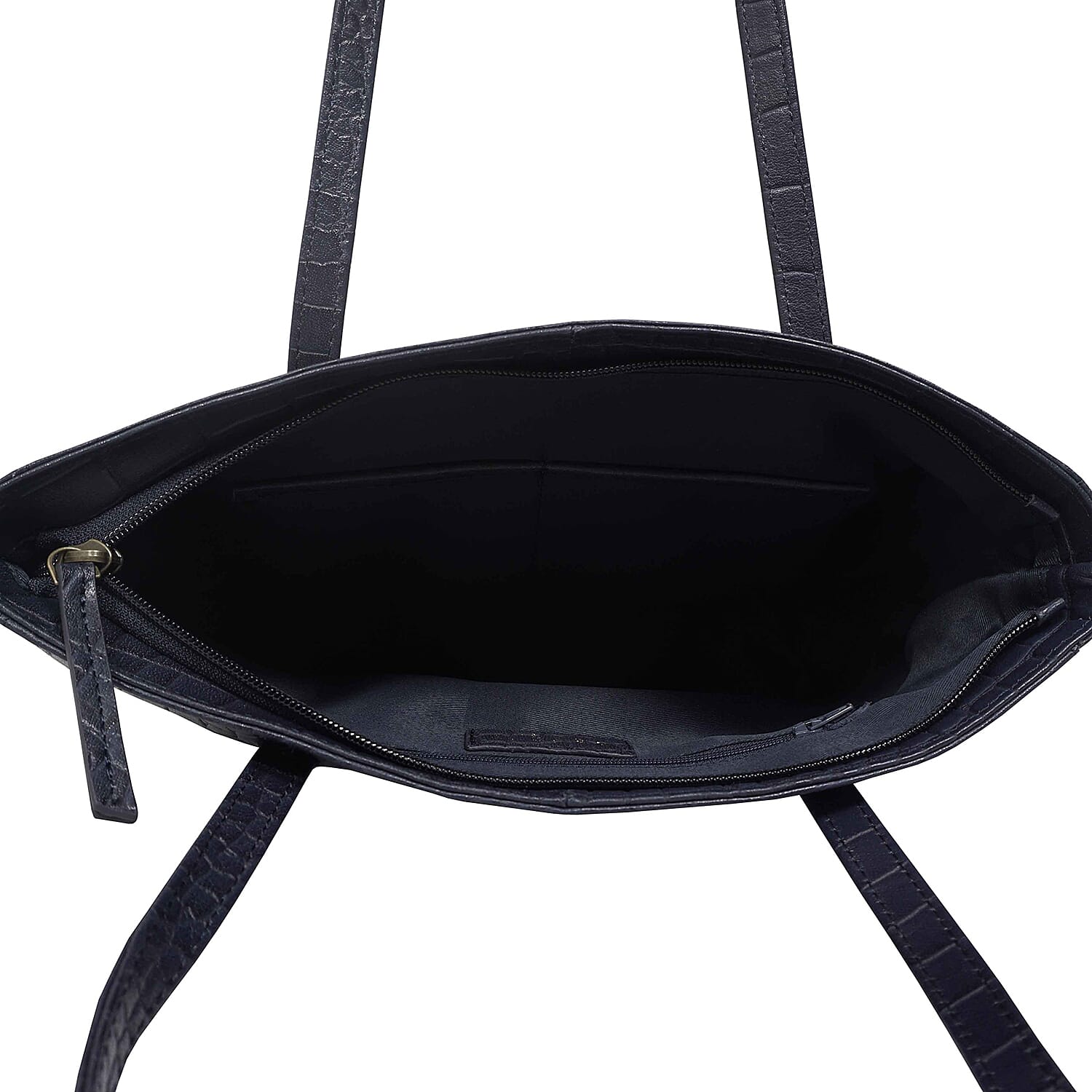 Assots London Julia 100% Genuine Leather Tote Bag - Blue