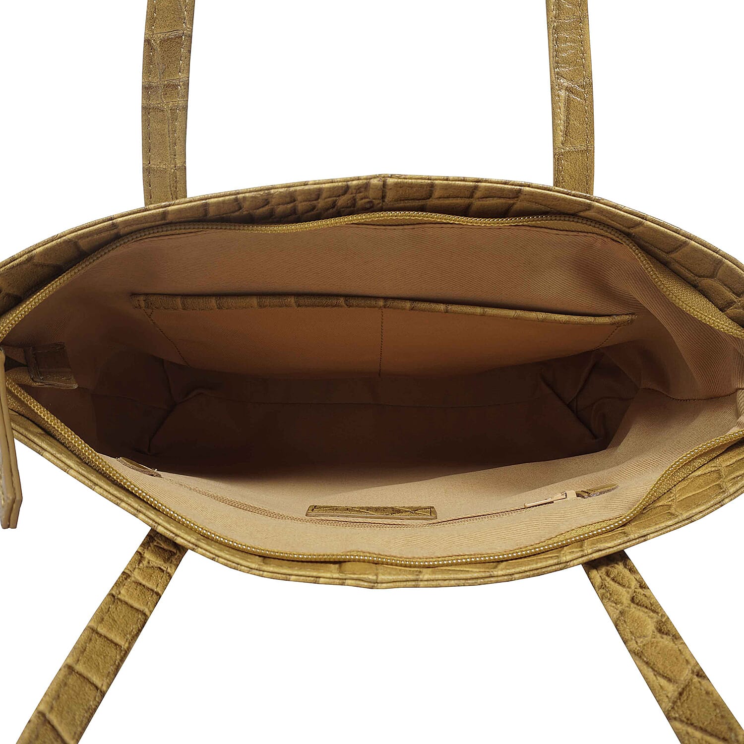 Assots London Julia Genuine Leather Tote Bag - Mustard