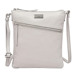 Genuine Leather Tote Bag - Ice Grey