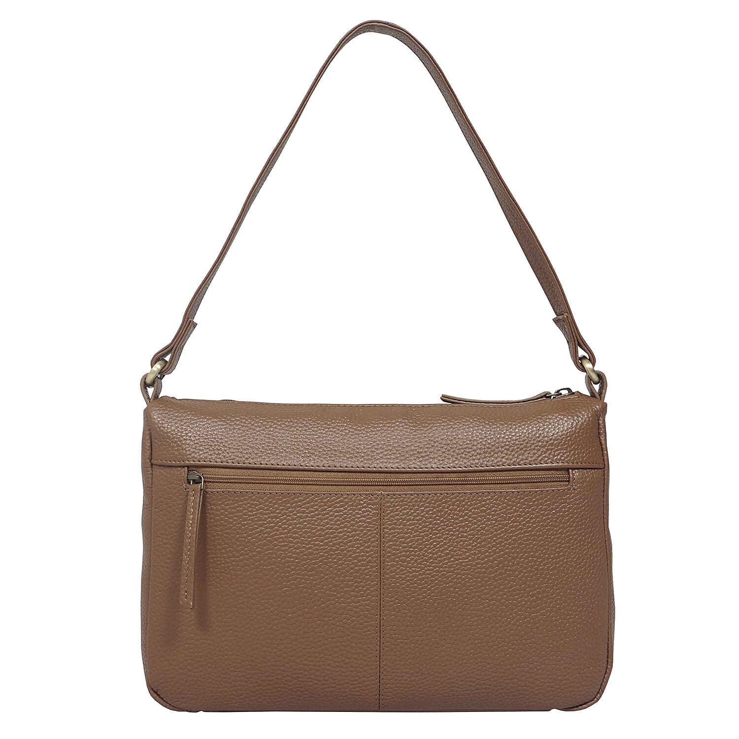 Assots London - Genuine Leather Mardi Tan Pebble Grain Tote Bag