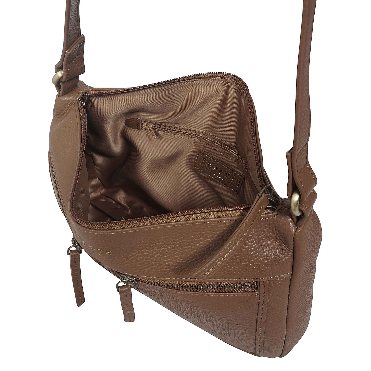 Assots London - Genuine Leather Mardi Tan Pebble Grain Tote Bag