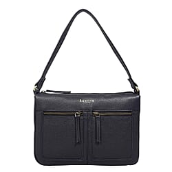 Genuine Leather Tote Bag - Blue