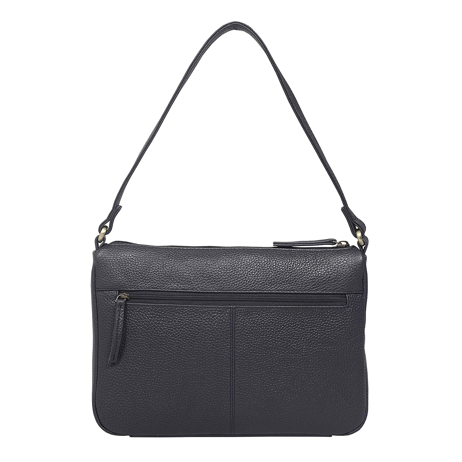 Assots London - Genuine Leather Mardi Blue Pebble Grain Tote Bag