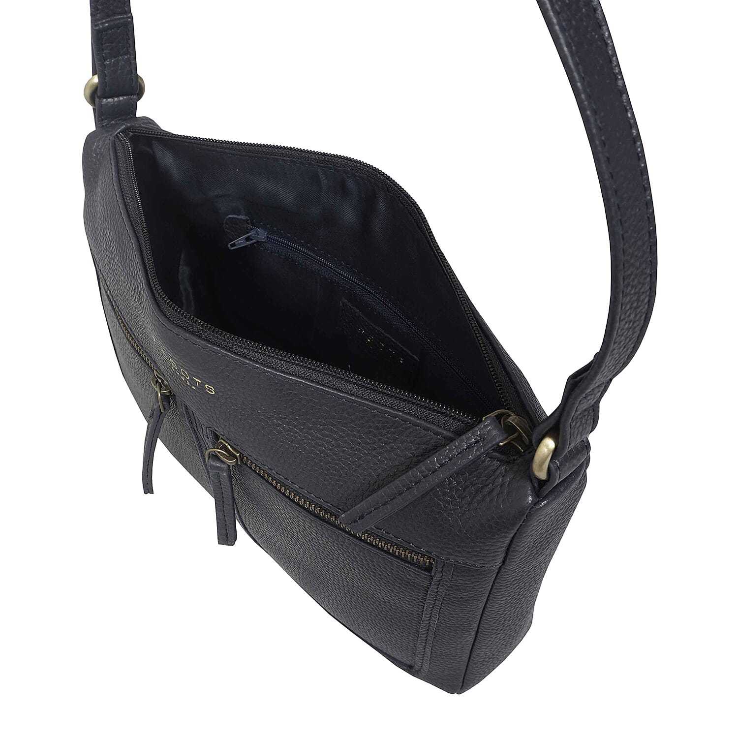 Assots London - Genuine Leather Mardi Blue Pebble Grain Tote Bag