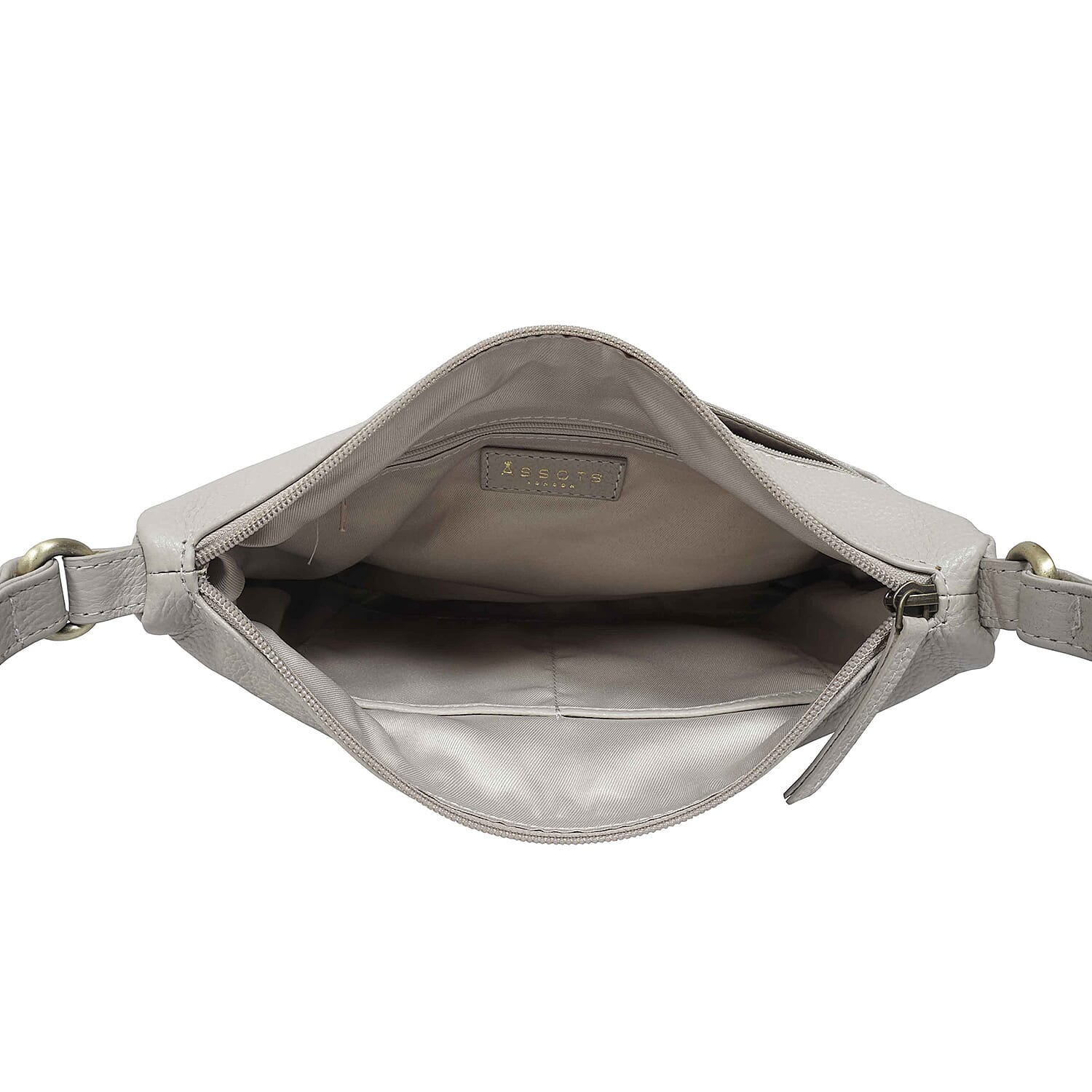 Assots London - Genuine Leather Mardi Ice Grey Pebble Grain Tote Bag