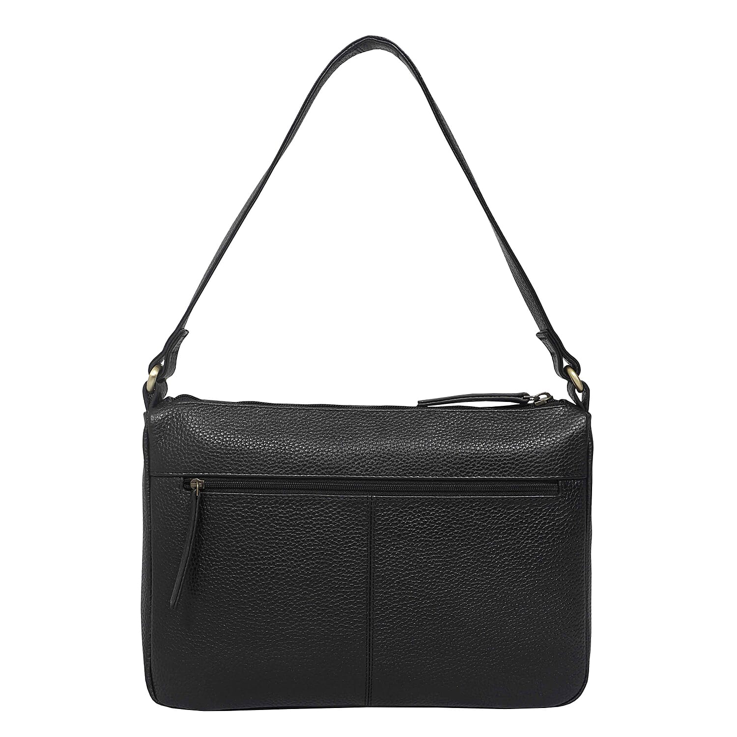 Assots London -Genuine Leather Mardi Black Pebble Grain Tote Bag