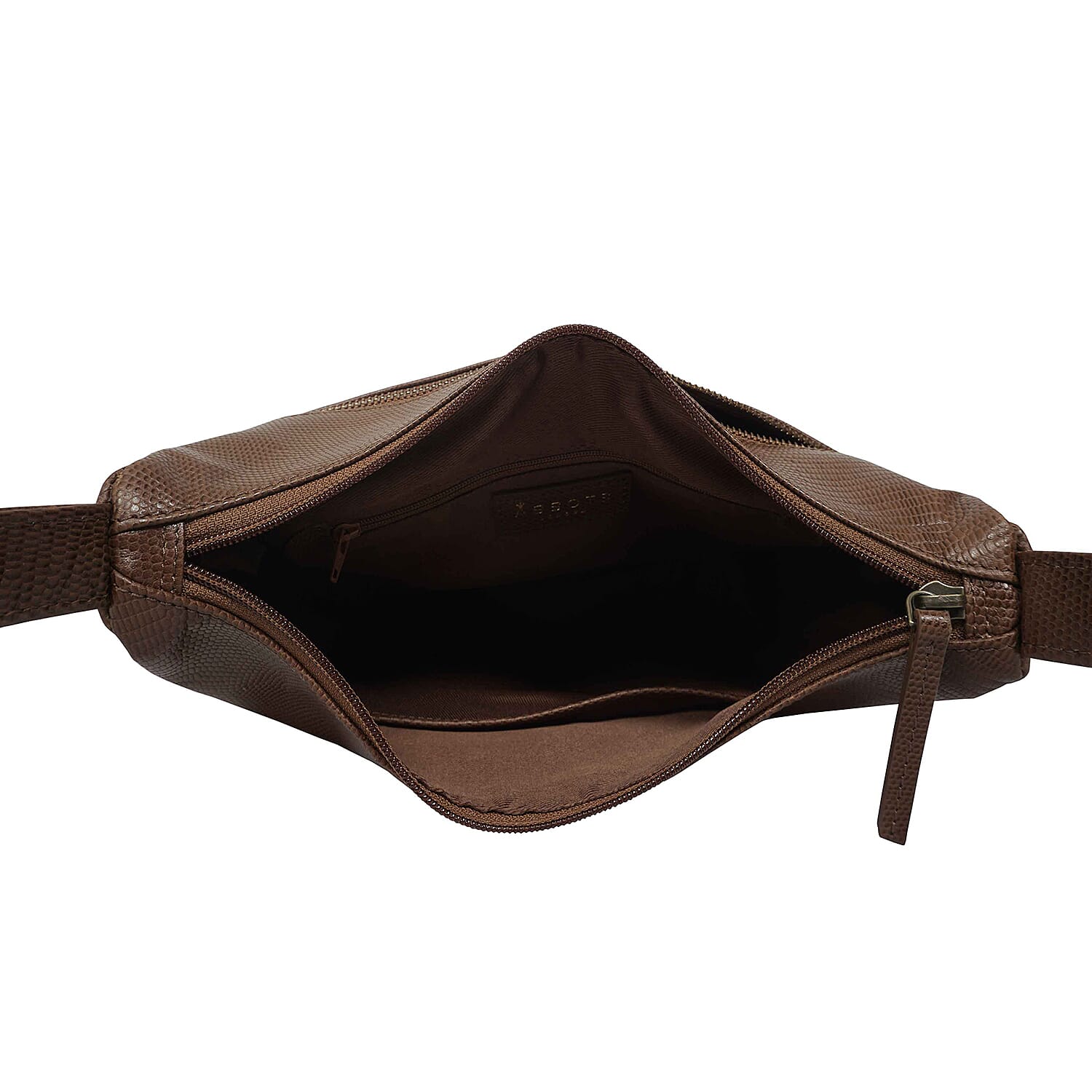 Assots London Genuine Leather Tote Bag with Zipper Closure - Tan