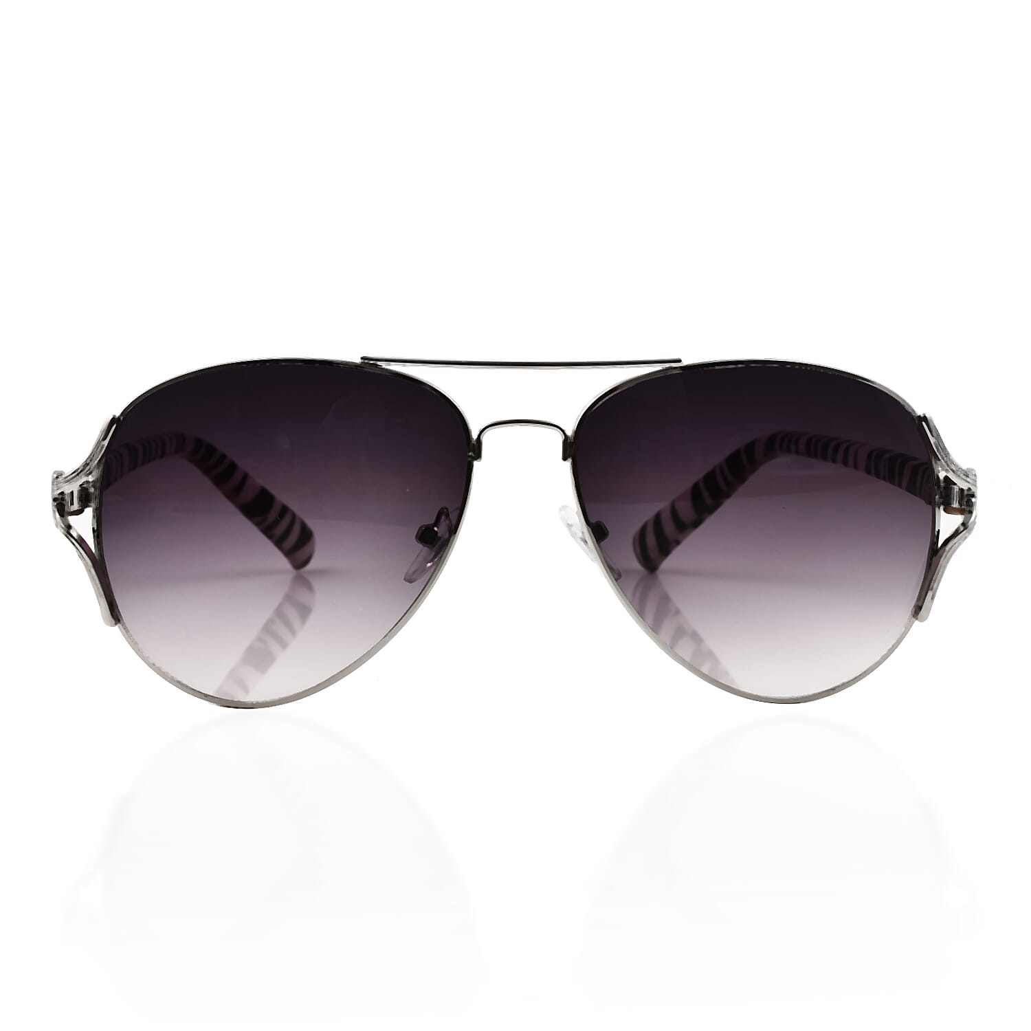 Women Scratch Resistant Animal Print Sunglasses with Ultra Violet Sun Ray Protection - Silver