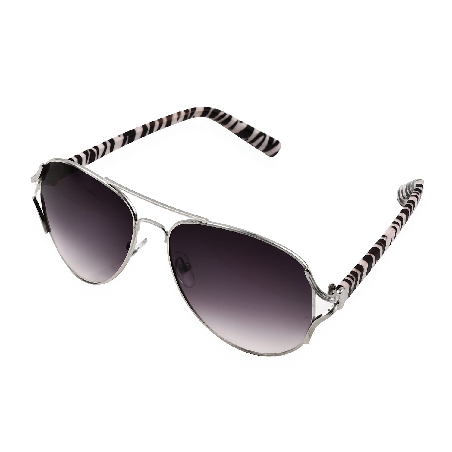 Women Scratch Resistant Animal Print Sunglasses with Ultra Violet Sun Ray Protection - Silver