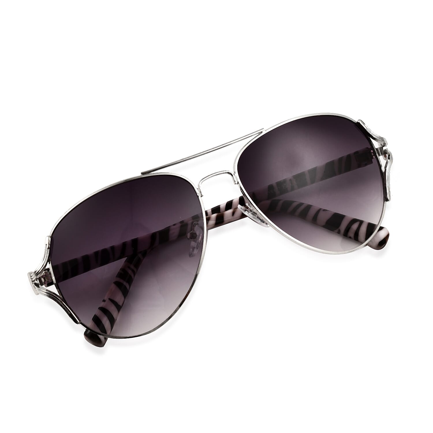 Women Scratch Resistant Animal Print Sunglasses with Ultra Violet Sun Ray Protection - Silver