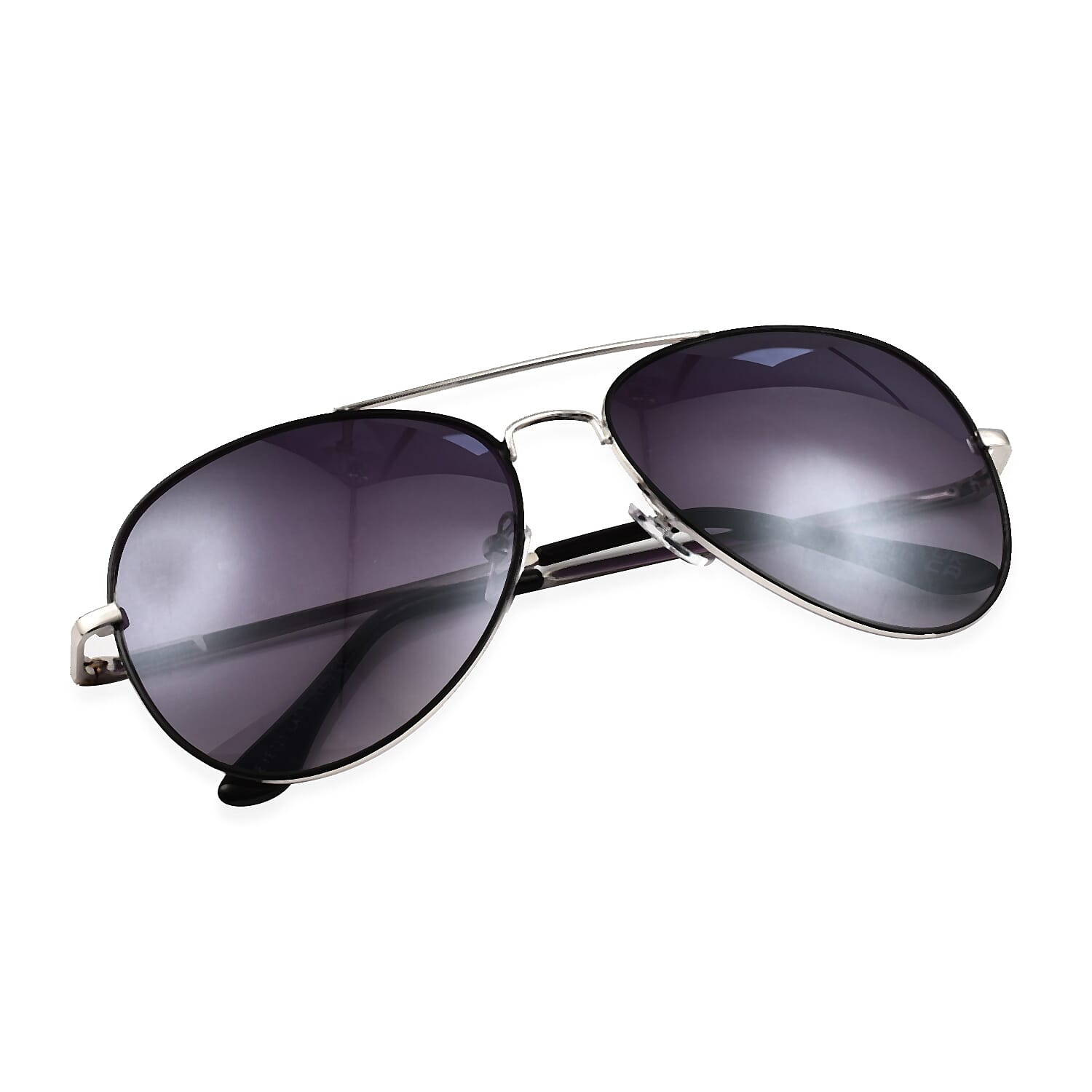 Scratch Resistant  Aviator Sunglasses with Blue Lenses and Ultra Violet Sun Ray Protection -  Silver