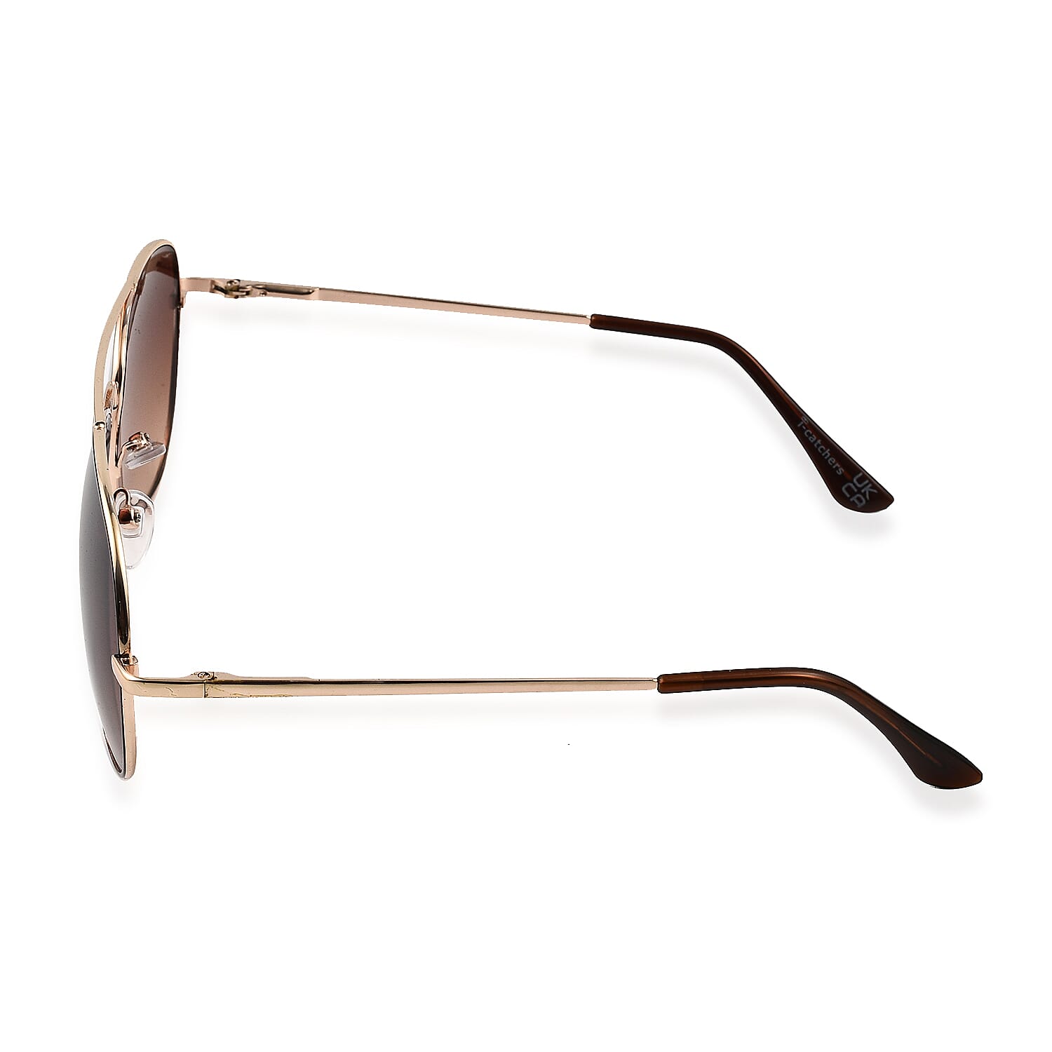 Scratch Resistant  Aviator Sunglasses with Brown Lenses and Ultra Violet Sun Ray Protection - Gold