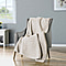 Solid Colour Cozy Microfiber Knitted Blanket - Cream
